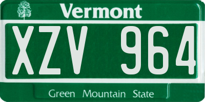 VT license plate XZV964