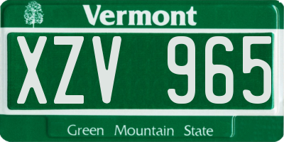 VT license plate XZV965