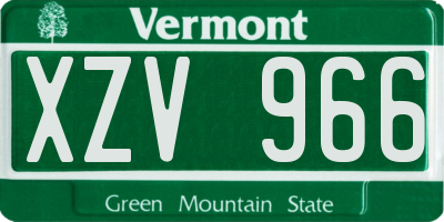VT license plate XZV966