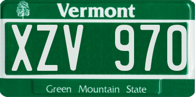 VT license plate XZV970