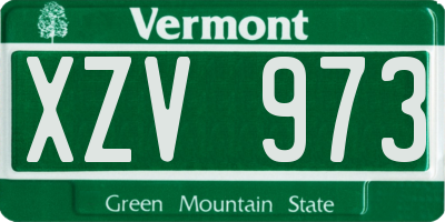 VT license plate XZV973