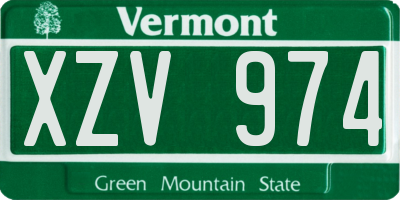 VT license plate XZV974