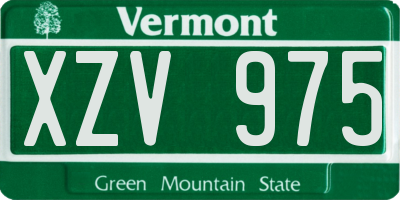 VT license plate XZV975