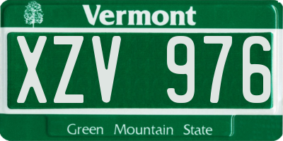 VT license plate XZV976