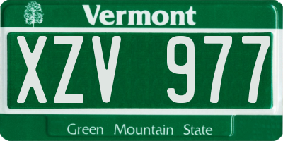 VT license plate XZV977