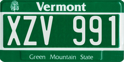 VT license plate XZV991