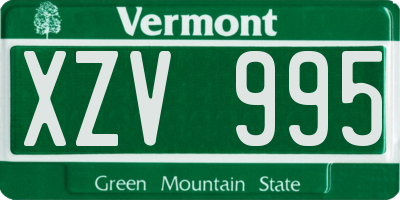 VT license plate XZV995