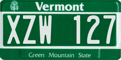 VT license plate XZW127