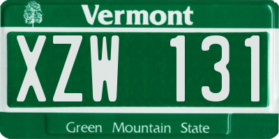 VT license plate XZW131