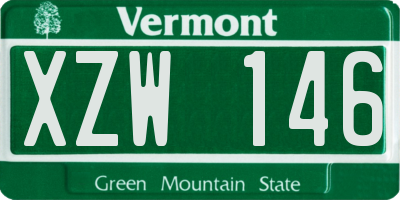 VT license plate XZW146