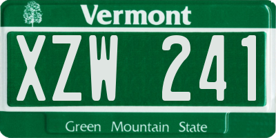 VT license plate XZW241