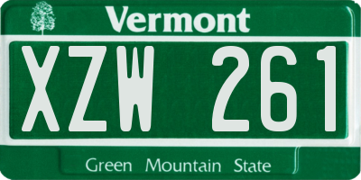 VT license plate XZW261