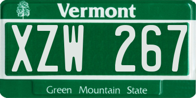 VT license plate XZW267