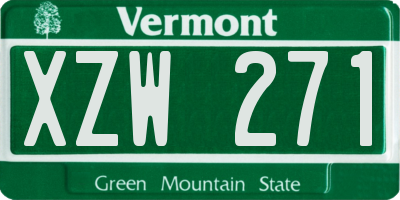 VT license plate XZW271