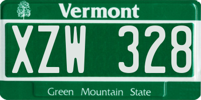 VT license plate XZW328
