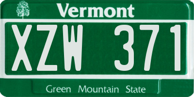 VT license plate XZW371