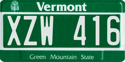 VT license plate XZW416