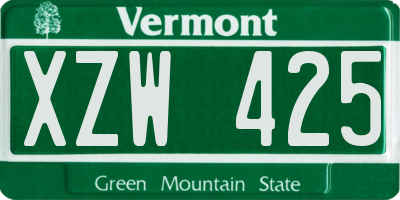 VT license plate XZW425