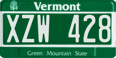 VT license plate XZW428