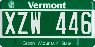 VT license plate XZW446