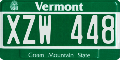 VT license plate XZW448