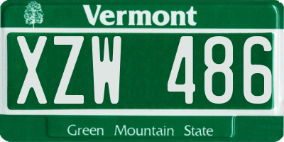 VT license plate XZW486