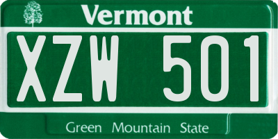 VT license plate XZW501