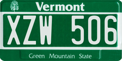 VT license plate XZW506