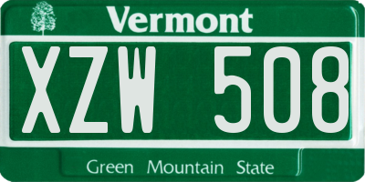 VT license plate XZW508