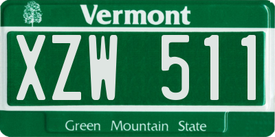 VT license plate XZW511