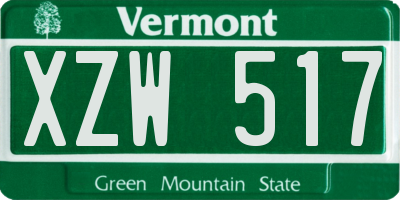 VT license plate XZW517