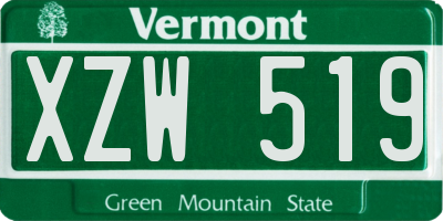VT license plate XZW519
