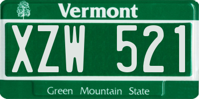 VT license plate XZW521