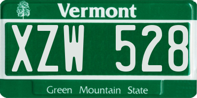 VT license plate XZW528