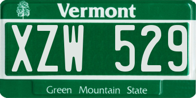 VT license plate XZW529