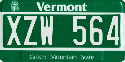 VT license plate XZW564