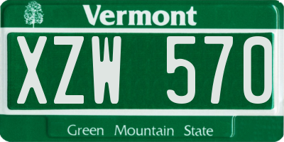 VT license plate XZW570