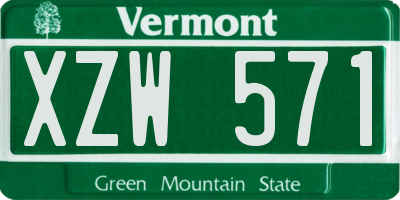 VT license plate XZW571
