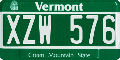 VT license plate XZW576