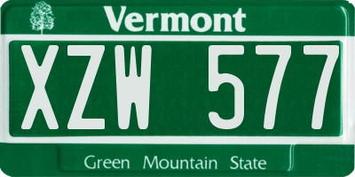 VT license plate XZW577