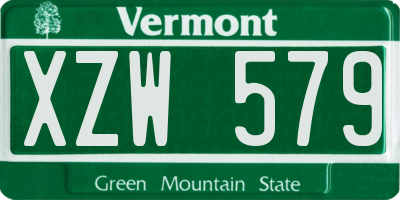 VT license plate XZW579