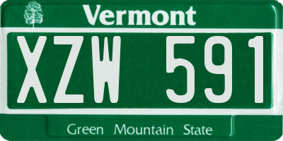 VT license plate XZW591
