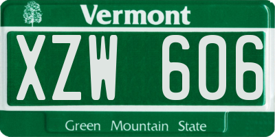 VT license plate XZW606
