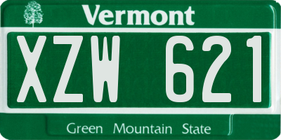 VT license plate XZW621