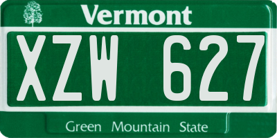 VT license plate XZW627