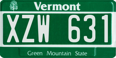 VT license plate XZW631