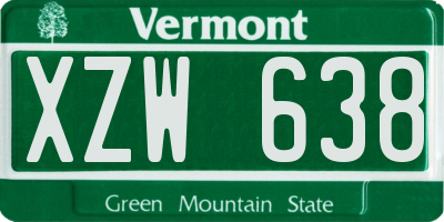 VT license plate XZW638