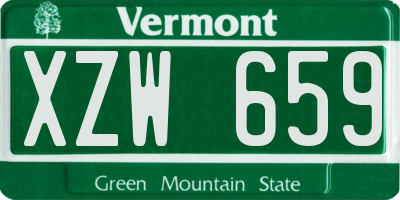 VT license plate XZW659