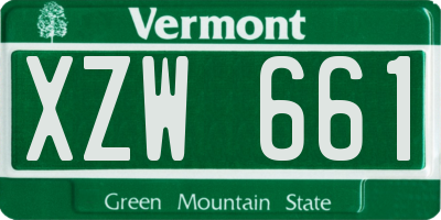 VT license plate XZW661