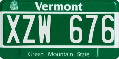 VT license plate XZW676